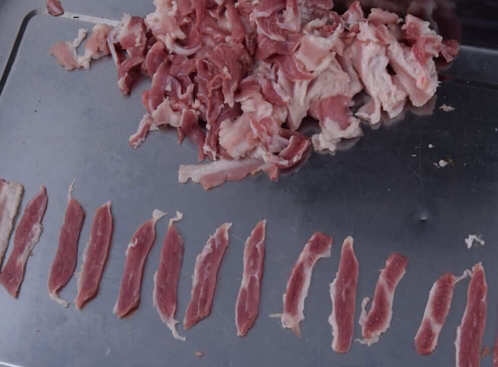 单切机切肉片效果